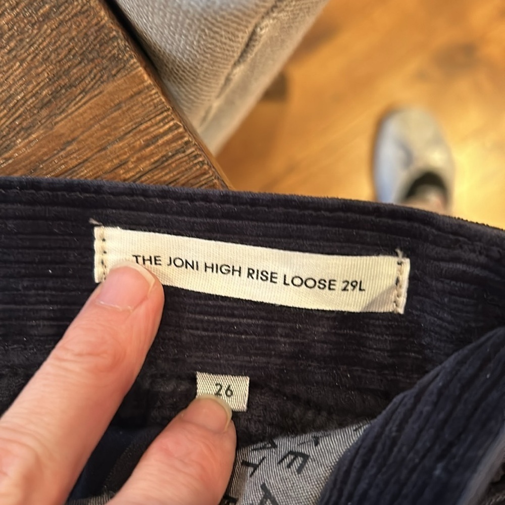 DENIM FORUM ARITZIA the Joni high rise loose 29L blue corduroy - Picture 10 of 14